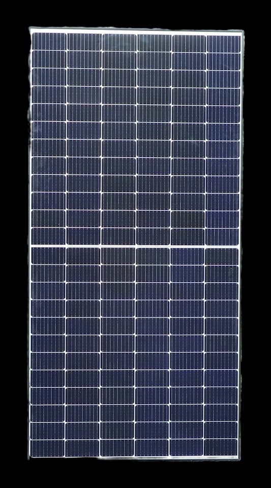 Bifacial half-cut solar panel, front