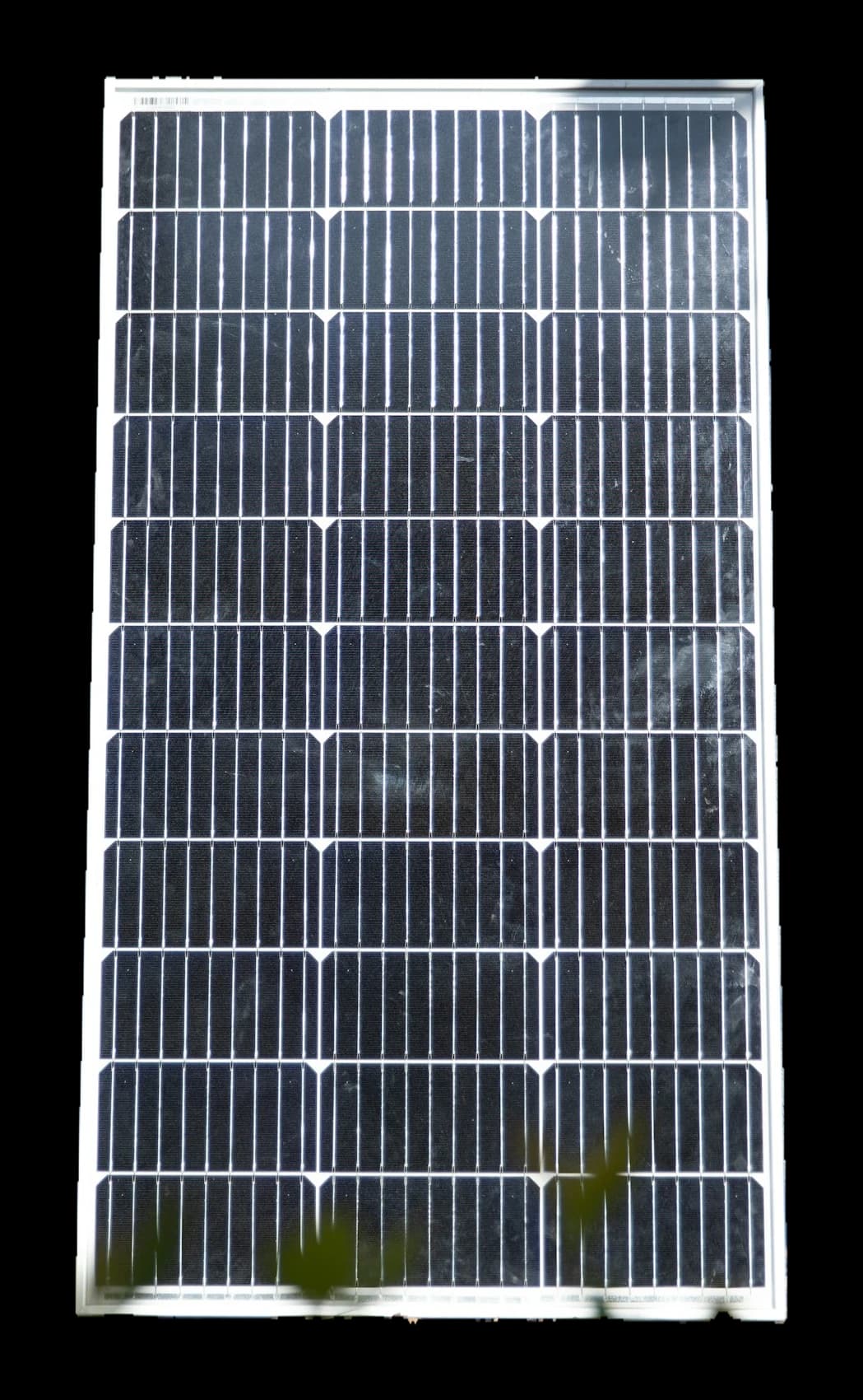 Monocrystalline solar panel, front